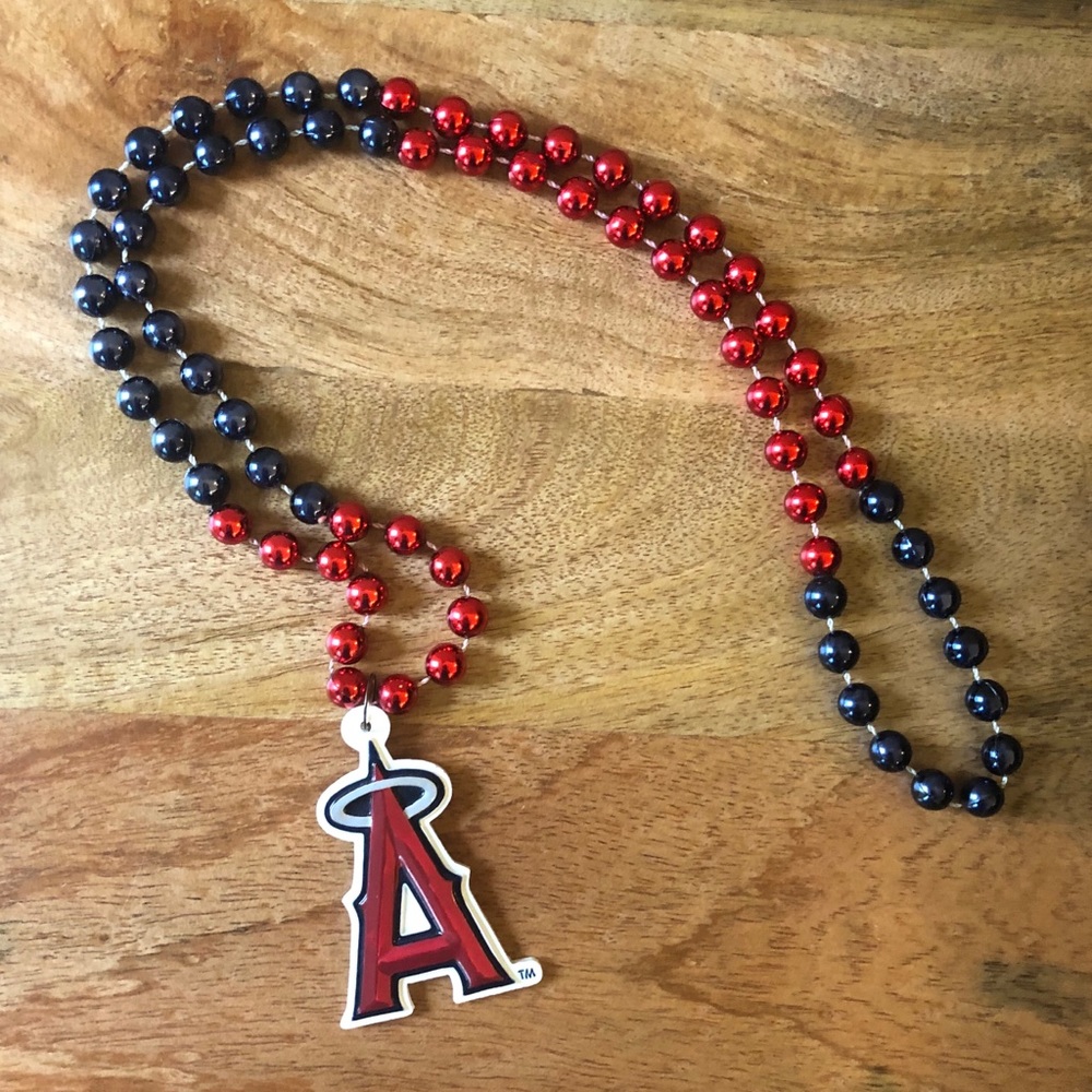 Angels MLB Baseball Beaded Necklace